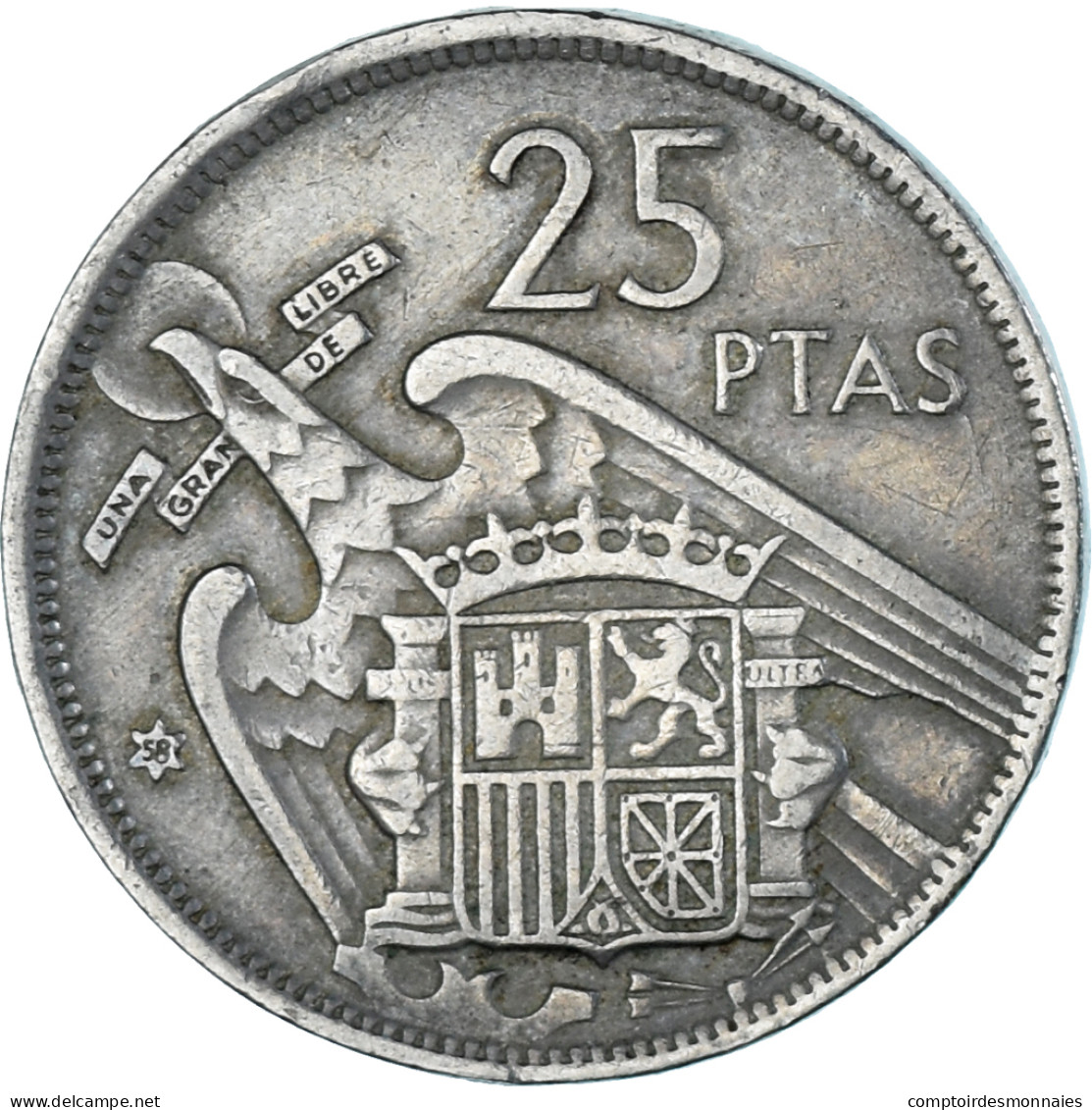 Monnaie, Espagne, 25 Pesetas, 1958 - 25 Pesetas