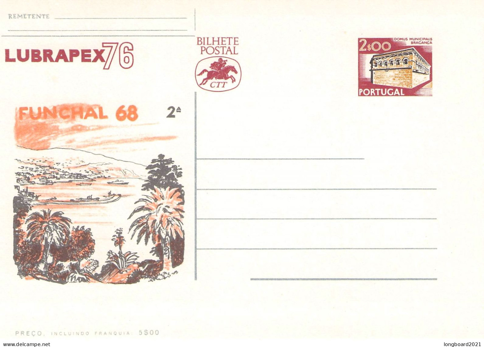 PORTUGAL - POSTCARD 1976 LUBRAPEX76 Unc Mi P156 / *1051 - Postwaardestukken