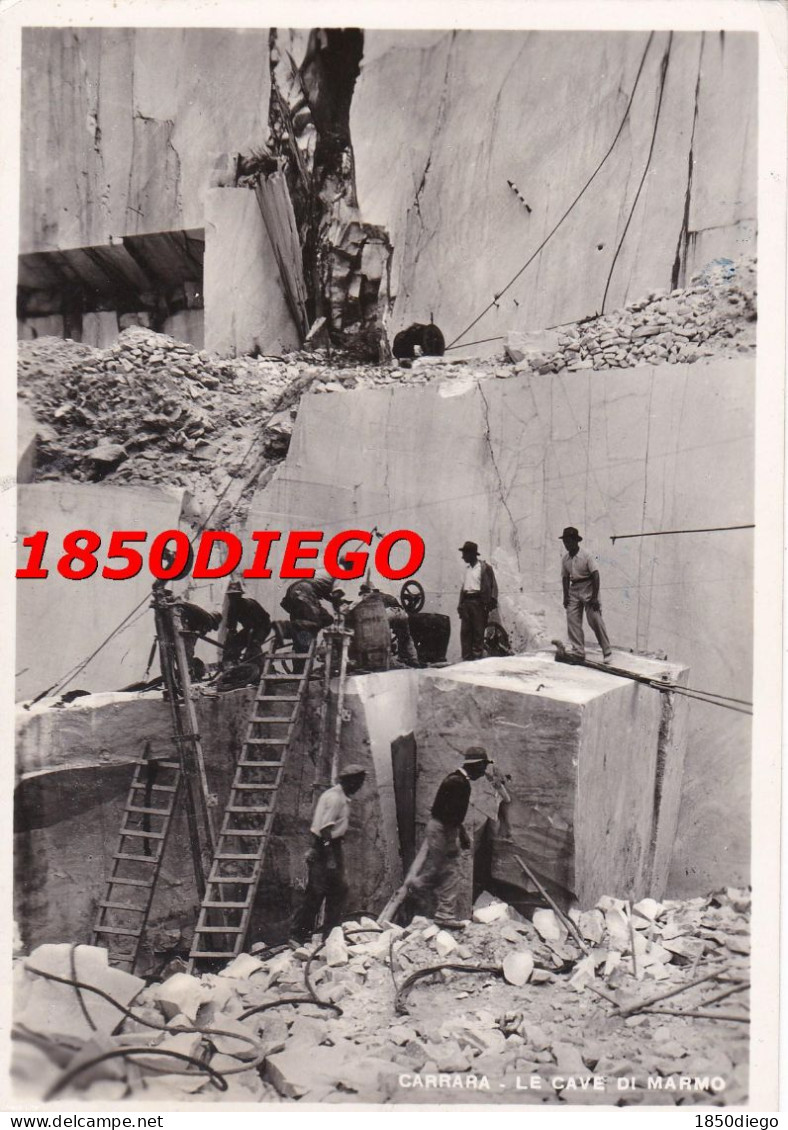 CARRARA - LE CAVE DI MARMO F/GRANDE VIAGGIATA 1948 ANIMAZIONE - Carrara