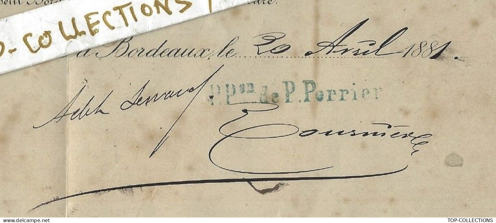 1881 NAVIGATION COMMERCE  AFFRETEMENT NAVIRE 1ère Classe Orev Allant De Bordeaux Pour Nouméa V.SCANS+HISTORIQUE - 1800 – 1899