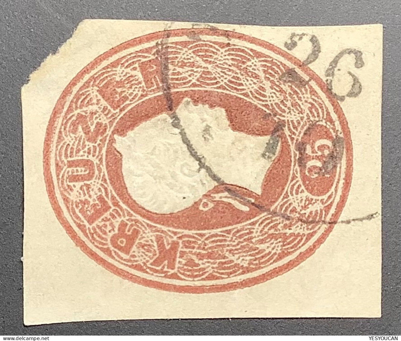 Österreich 1861 Seltener 25 Kr  Ganzsache Ausschnitt Gestempelt !  (Austria Postal Stationery Cut Out Autriche - Oblitérés