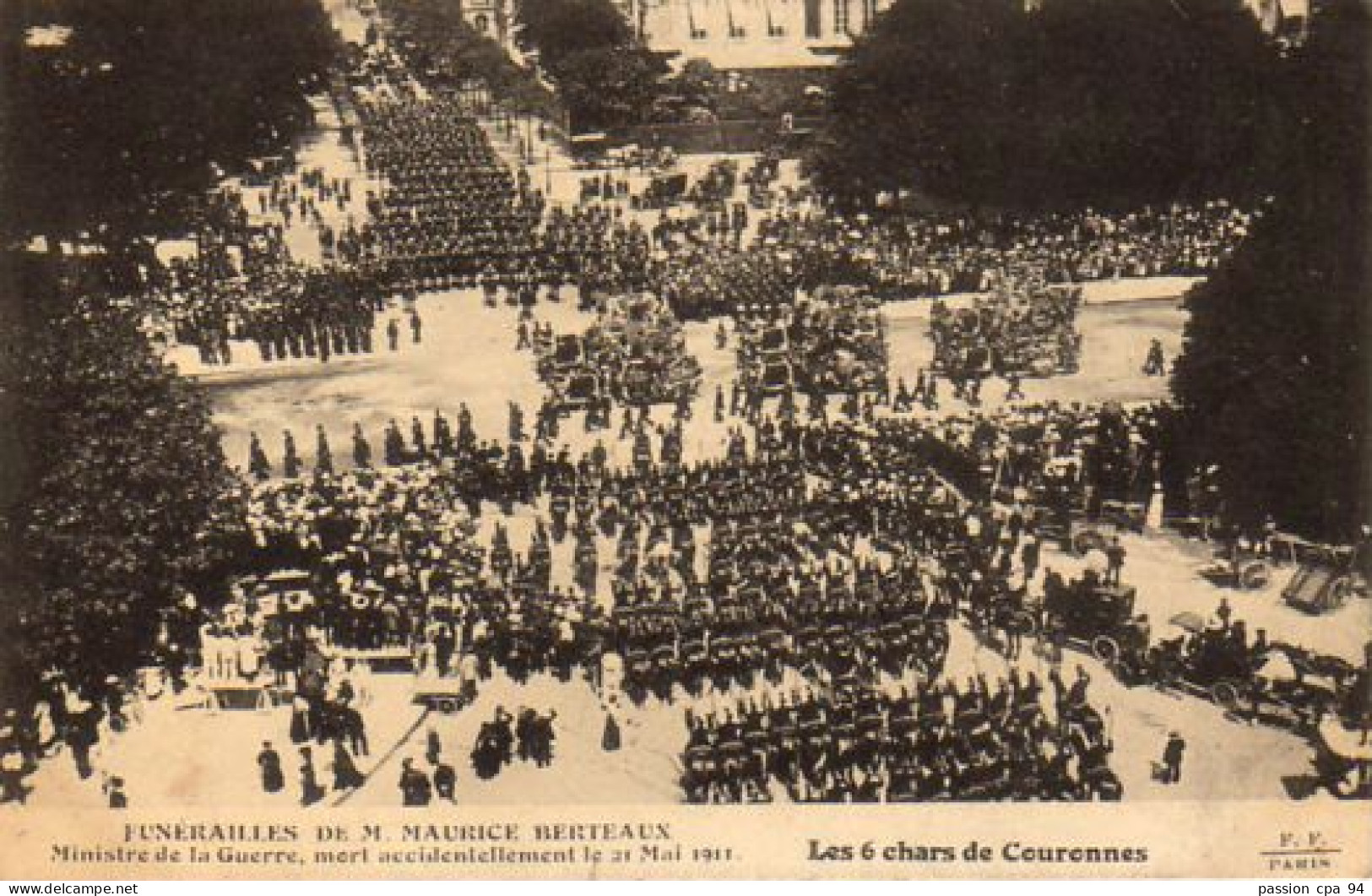 S29-029 Funérailles De M. Maurice Berteaux - Ministre De La Guerre Mort En 1911 - Les 6 Chars De Couronnes - Funeral