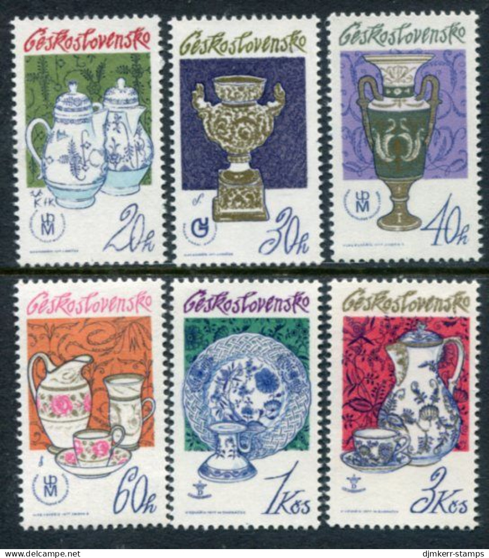 CZECHOSLOVAKIA 1977 Porcelain MNH  / **, Michel 2381-86 - Unused Stamps