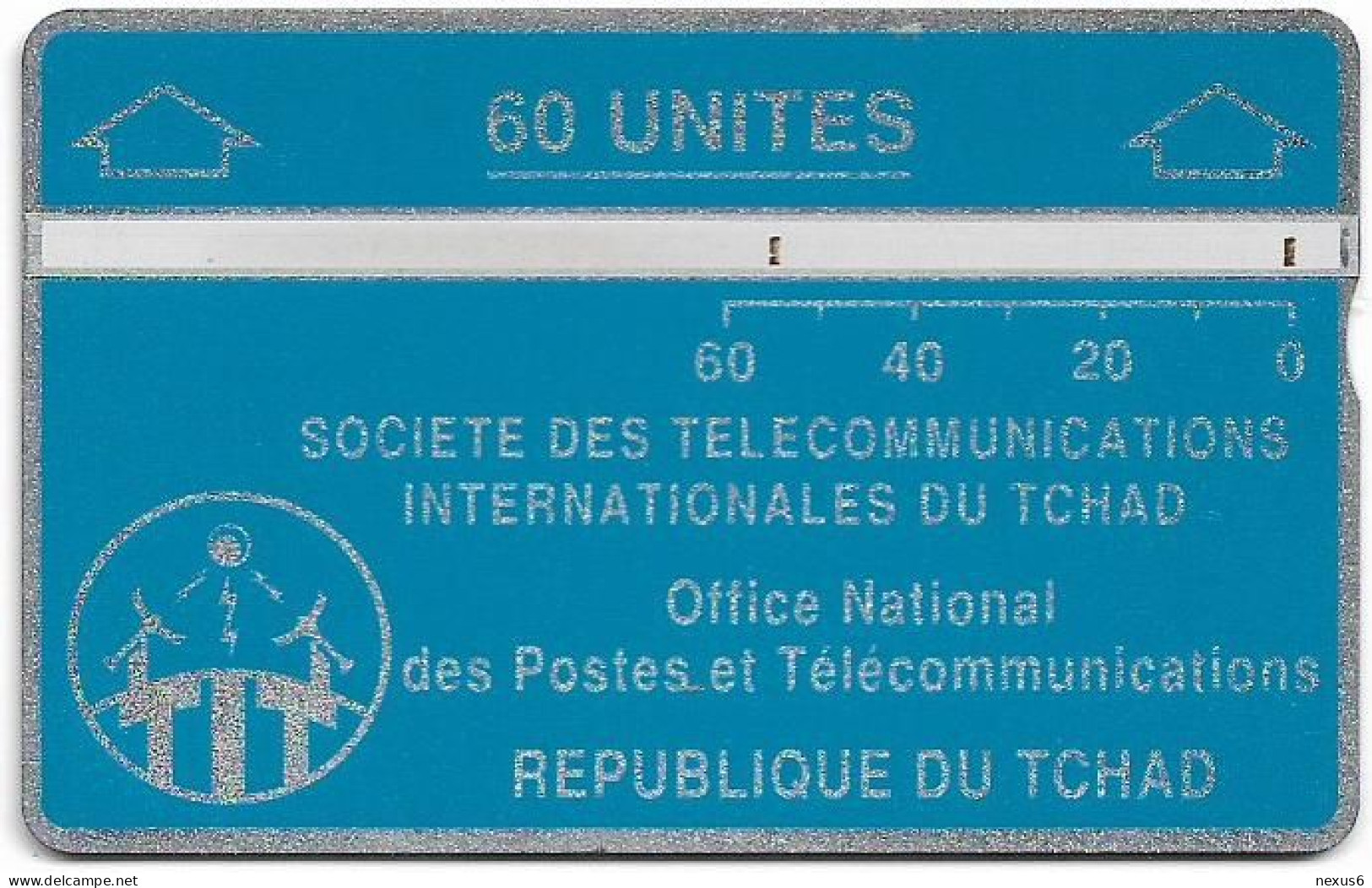 Chad - ONPT - L&G Optical - Blue Card - 305D - WITH Notch, 05.1993, 60U, 20.000ex, Used - Tchad