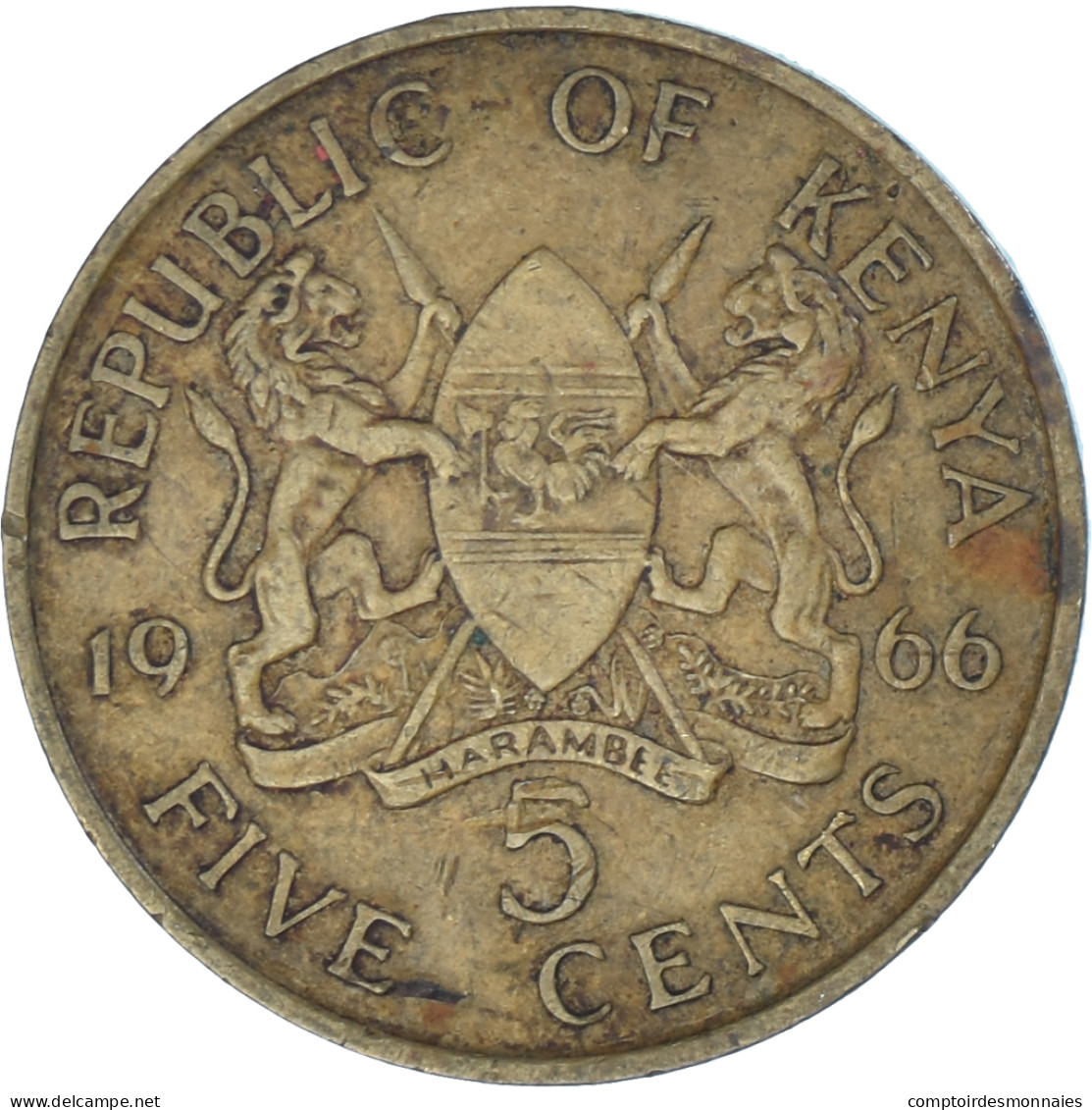 Monnaie, Kenya, 5 Cents, 1966 - Kenia