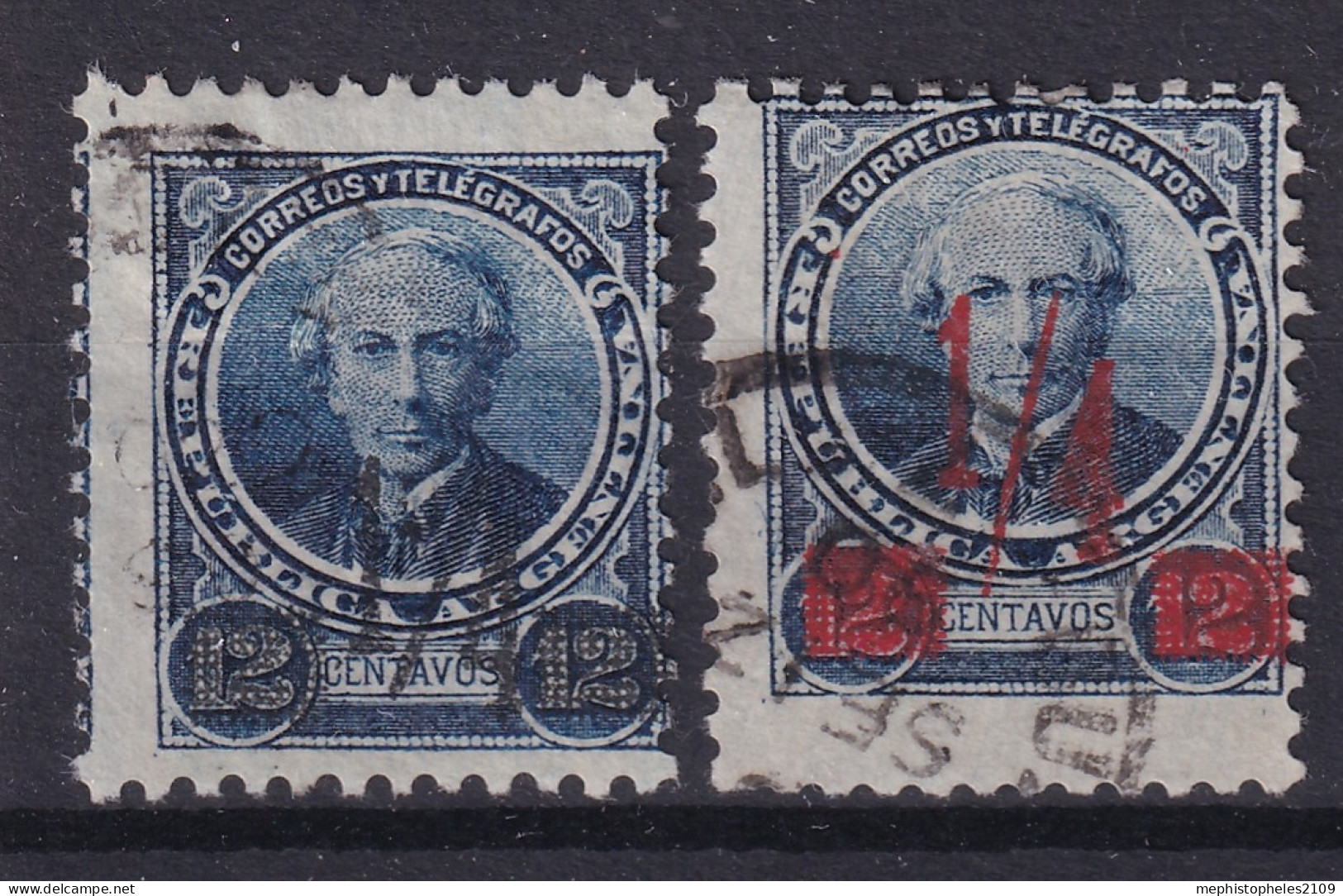 ARGENTINA 1890 - Canceled - Sc# 83, 84 - Used Stamps
