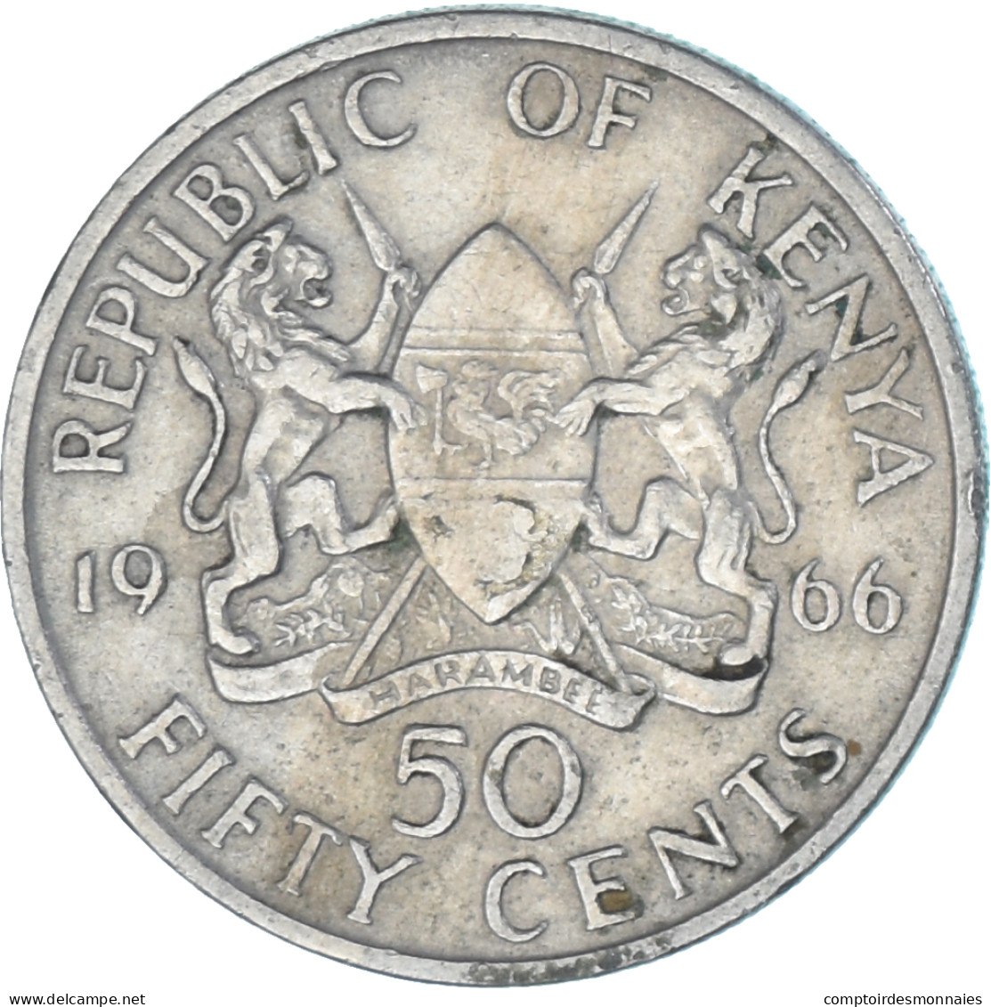 Monnaie, Kenya, 50 Cents, 1966 - Kenya