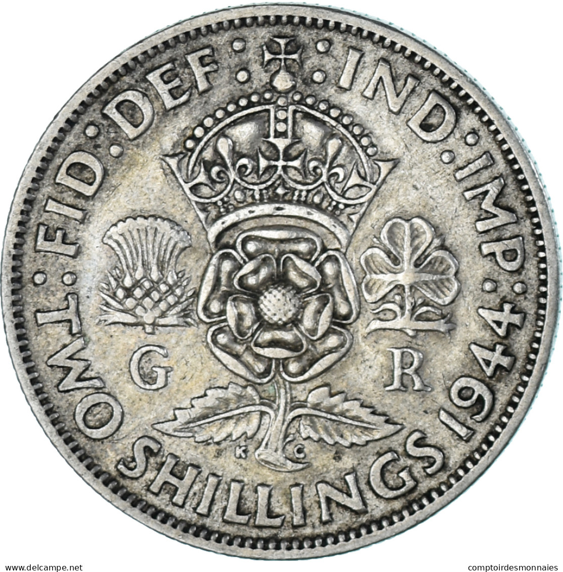 Monnaie, Grande-Bretagne, Florin, Two Shillings, 1944 - J. 1 Florin / 2 Schillings