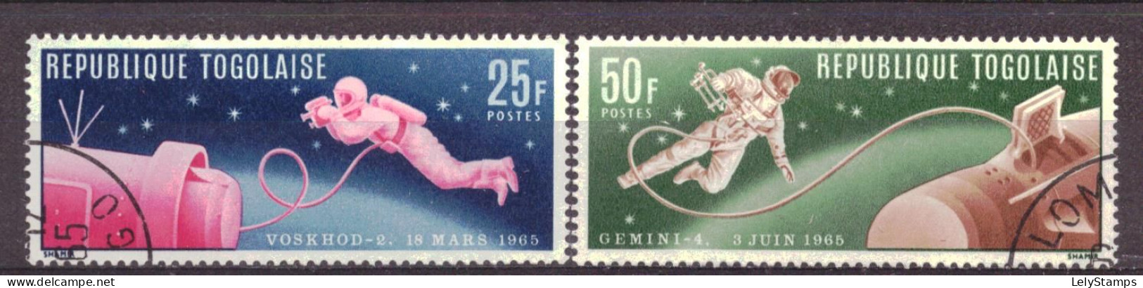 Togo 487 & 488 Used Space Astronauts (1965) - Togo (1960-...)