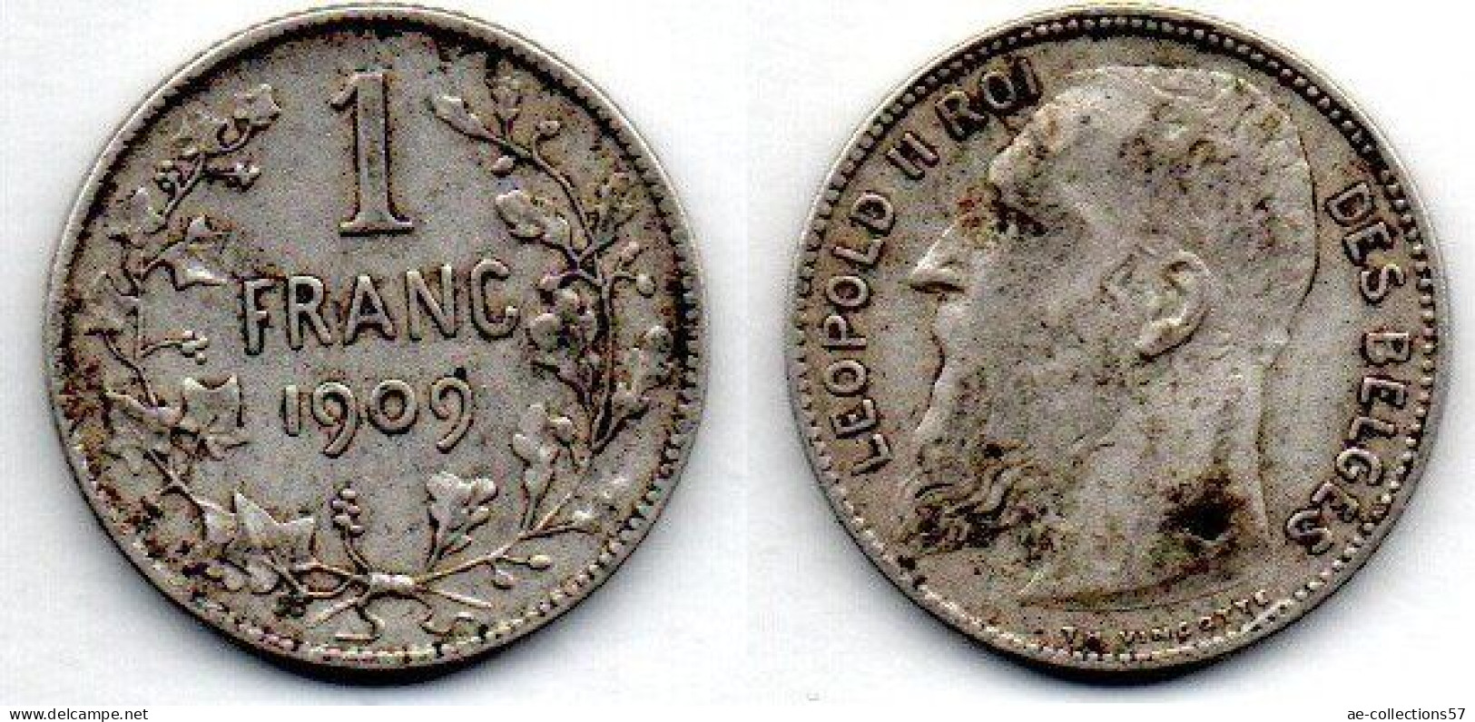 MA 24092 / Belgique - Belgien - Belgium 1 Franc 1909 TTB - 1 Frank