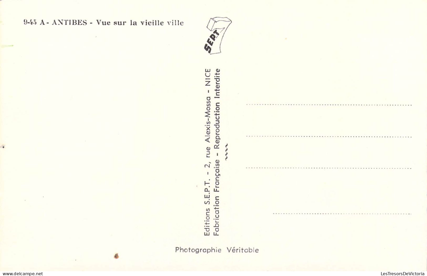 FRANCE - 06 - ANTIBES - Vue Sur La Vieille Ville - Editions SEPT - Carte Postale Ancienne - Antibes