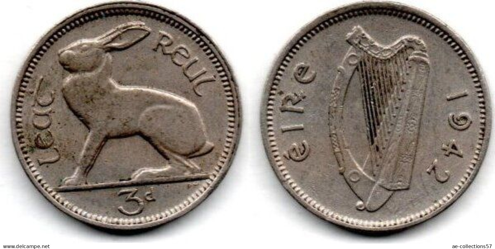 MA 24113 / Irlande - Irland - Eire 3 Pence 1942 TTB - Ireland