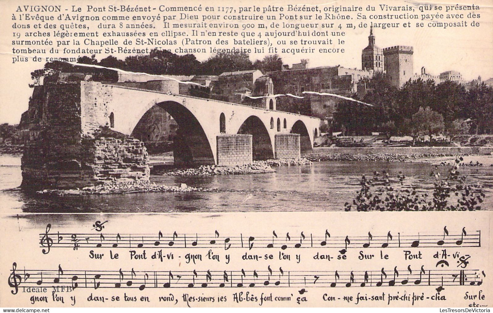 FRANCE - 84 - AVIGNON - Le Pont Saint Bézénet - Partition - Carte Postale Ancienne - Avignon (Palais & Pont)