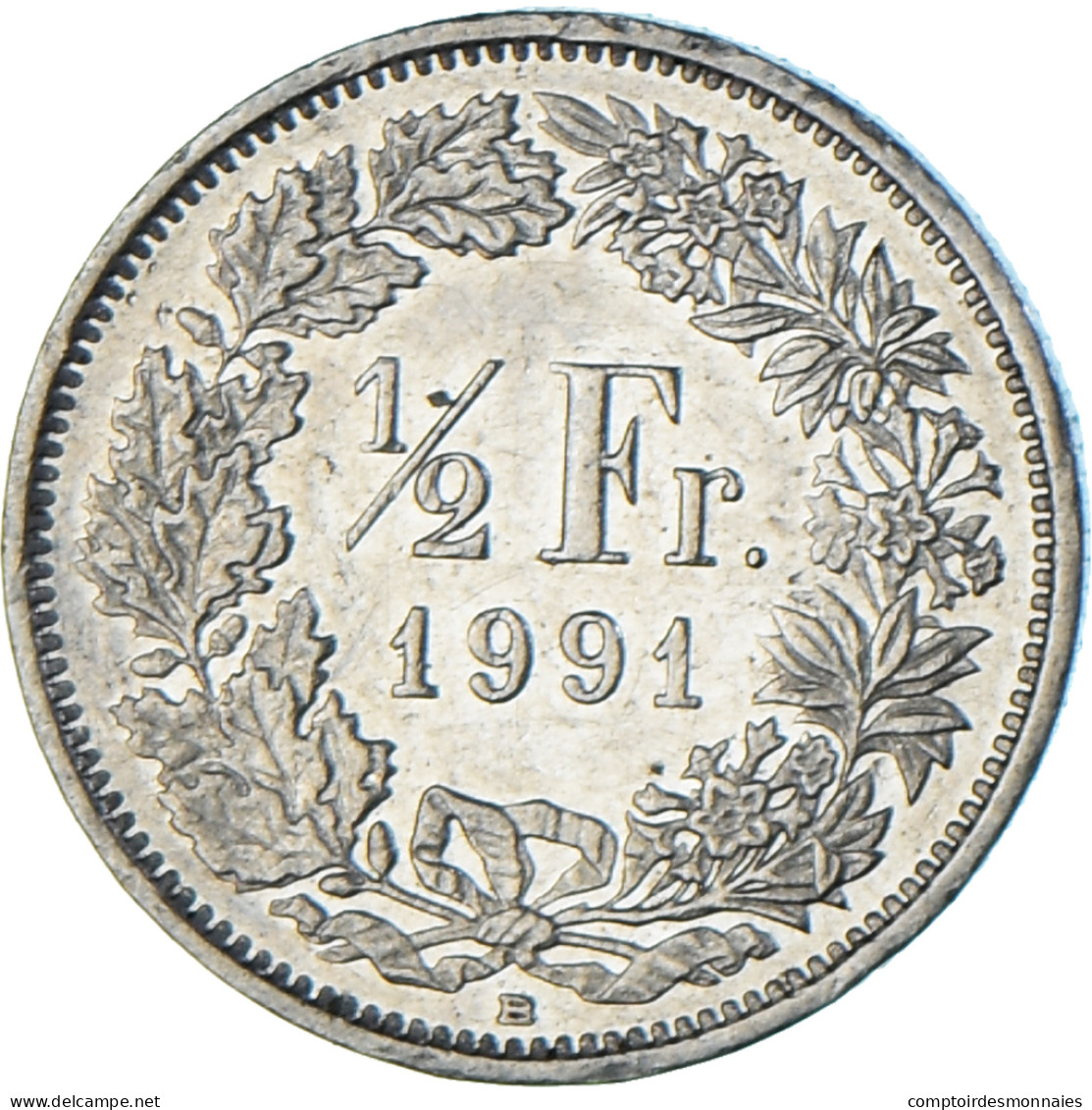 Monnaie, Suisse, 1/2 Franc, 1991 - Autres & Non Classés