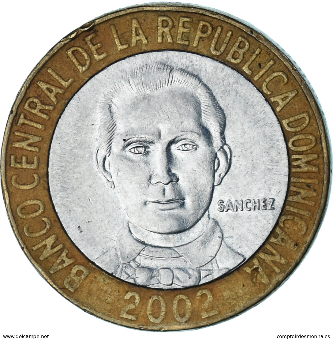Monnaie, République Dominicaine, 5 Pesos, 2002 - Dominicana