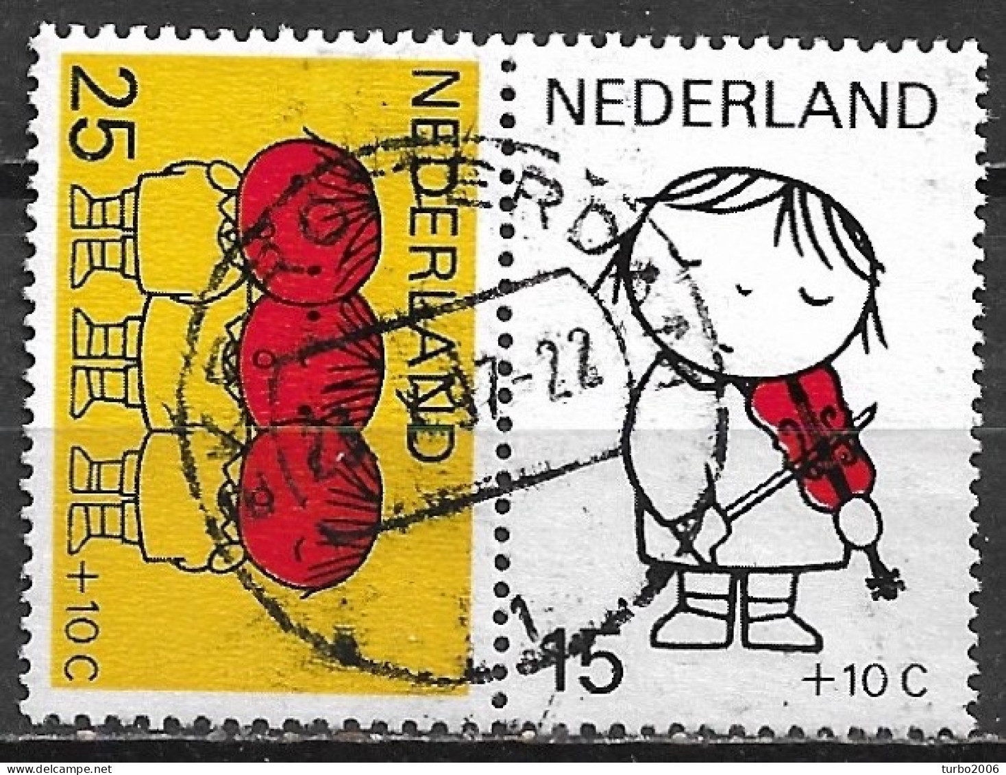 Plaatfout Breuk In De Linkerschoen In 1969 Kinderzegels 25 + 10 Ct Paartje NVPH 937 PM 2 - Plaatfouten En Curiosa