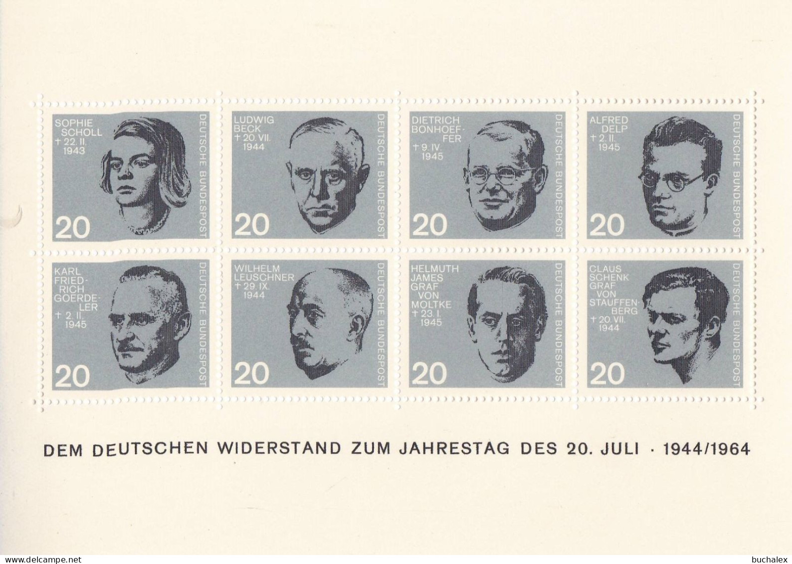 5 X Bund Block 3 Postfrisch MNH*** 40,00 ME - Ungebraucht