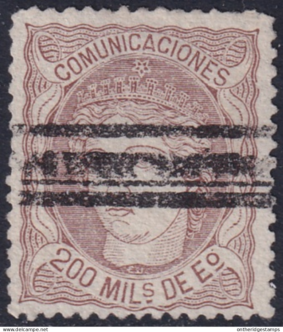 Spain 1870 Sc 168 España Ed 109 Bar (barrados) Cancel - Oblitérés