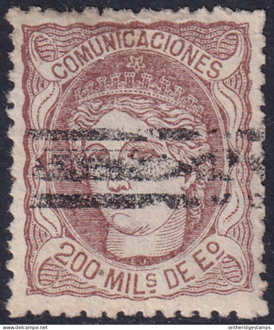 Spain 1870 Sc 168 España Ed 109a Bar (barrados) Cancel - Usati