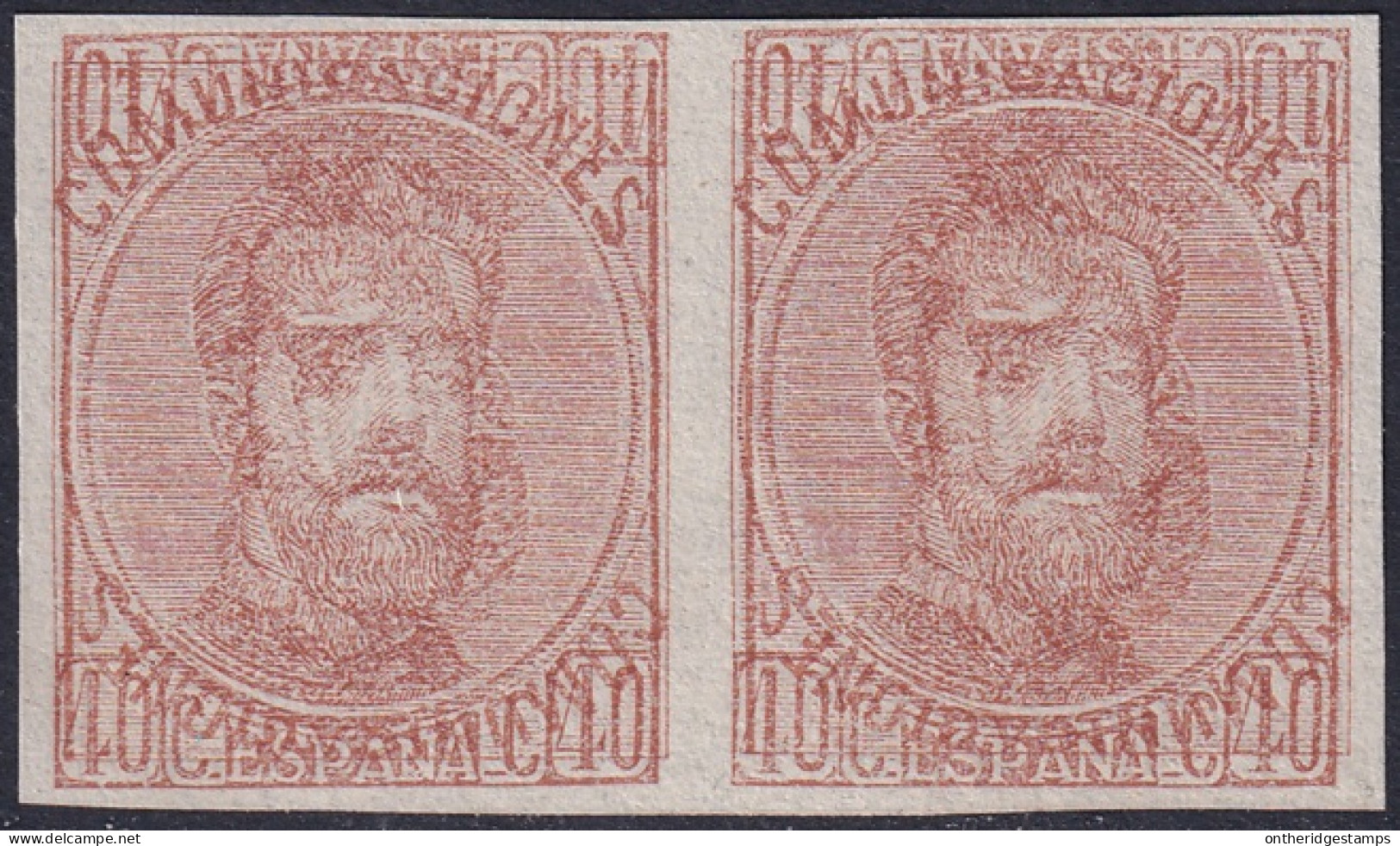 Spain 1872 Sc 185 España Ed 125s MNG(*) Pair Double Inverted Impression (maculatura) Expertized - Ungebraucht