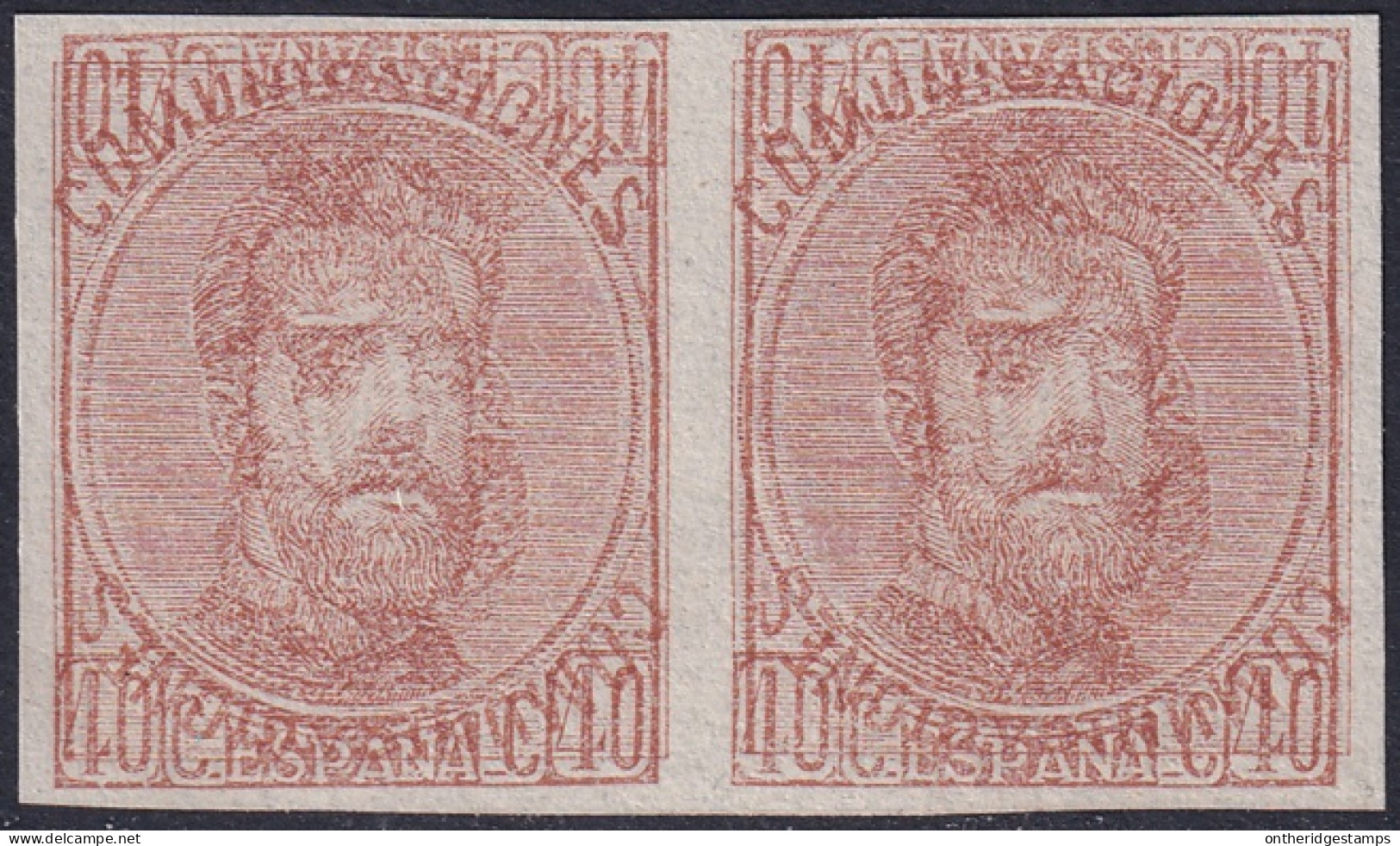 Spain 1872 Sc 185 España Ed 125s MNG(*) Pair Double Inverted Impression (maculatura) Expertized - Nuevos