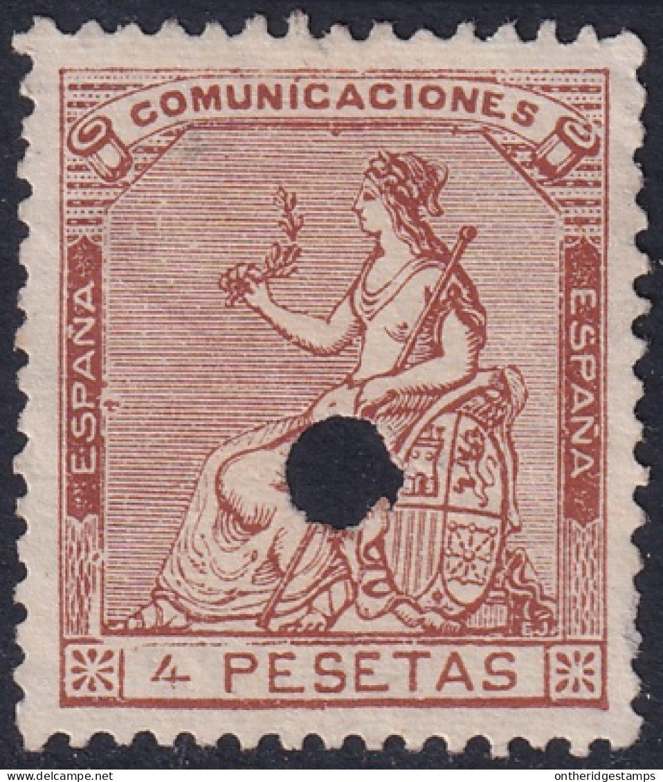 Spain 1873 Sc 199 España Ed 139T Telegraph Punch (taladrado) Cancel  - Telegrafi