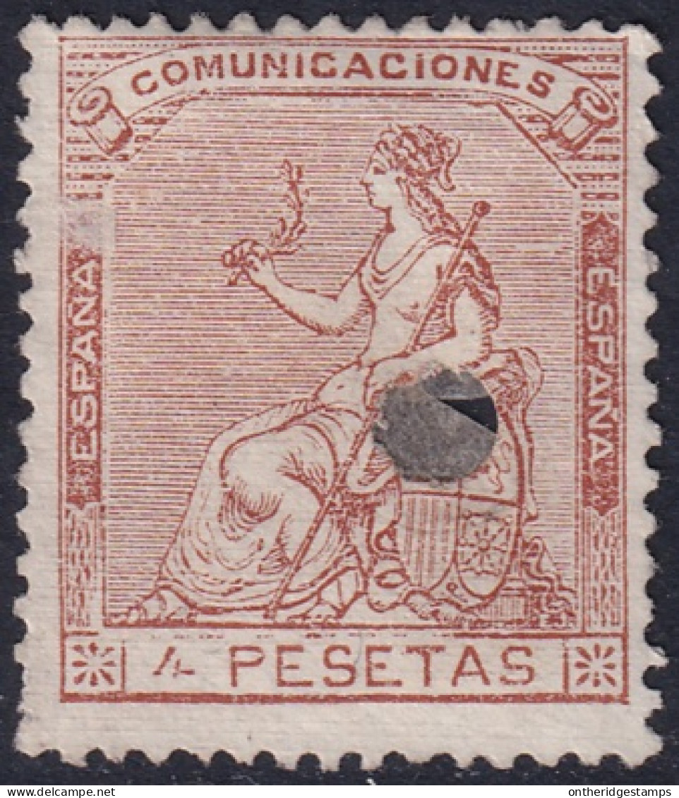 Spain 1873 Sc 199 España Ed 139T Telegraph Punch (taladrado) Cancel  - Télégraphe