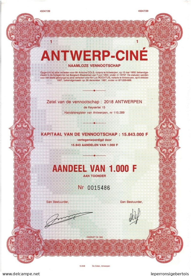 - Titel Van 1987 - Antwerp-Ciné - - Cine & Teatro