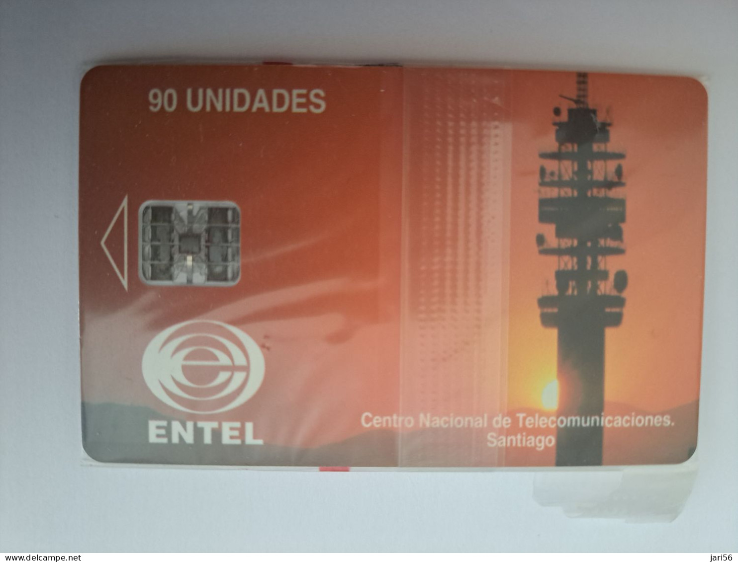 CHILI   CHIP 90 UNITS / COMMUNICATION TOWER SANTIAGO  / ENTEL/   CARD    MINT IN WRAPPER    ** 14353** - Chile