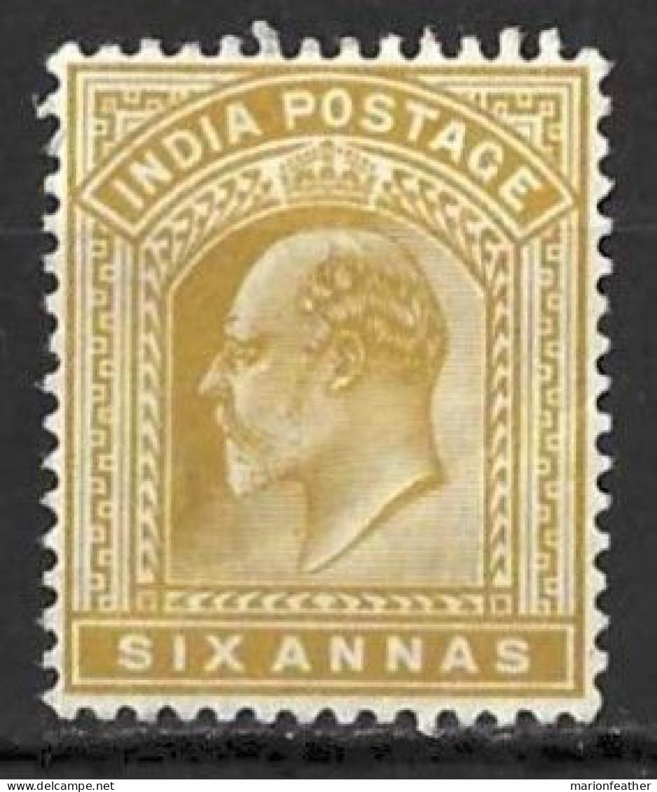 INDIA.....KING EDWARD VII...(1901-10..)....6a......SG132....BENT........MH.... - 1902-11 King Edward VII