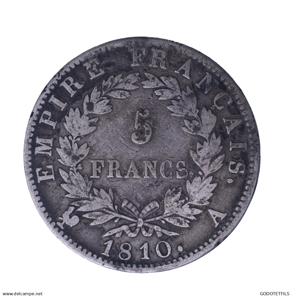 Napoléon Empereur, Empire Français 5 Francs 1810 Paris - 5 Francs