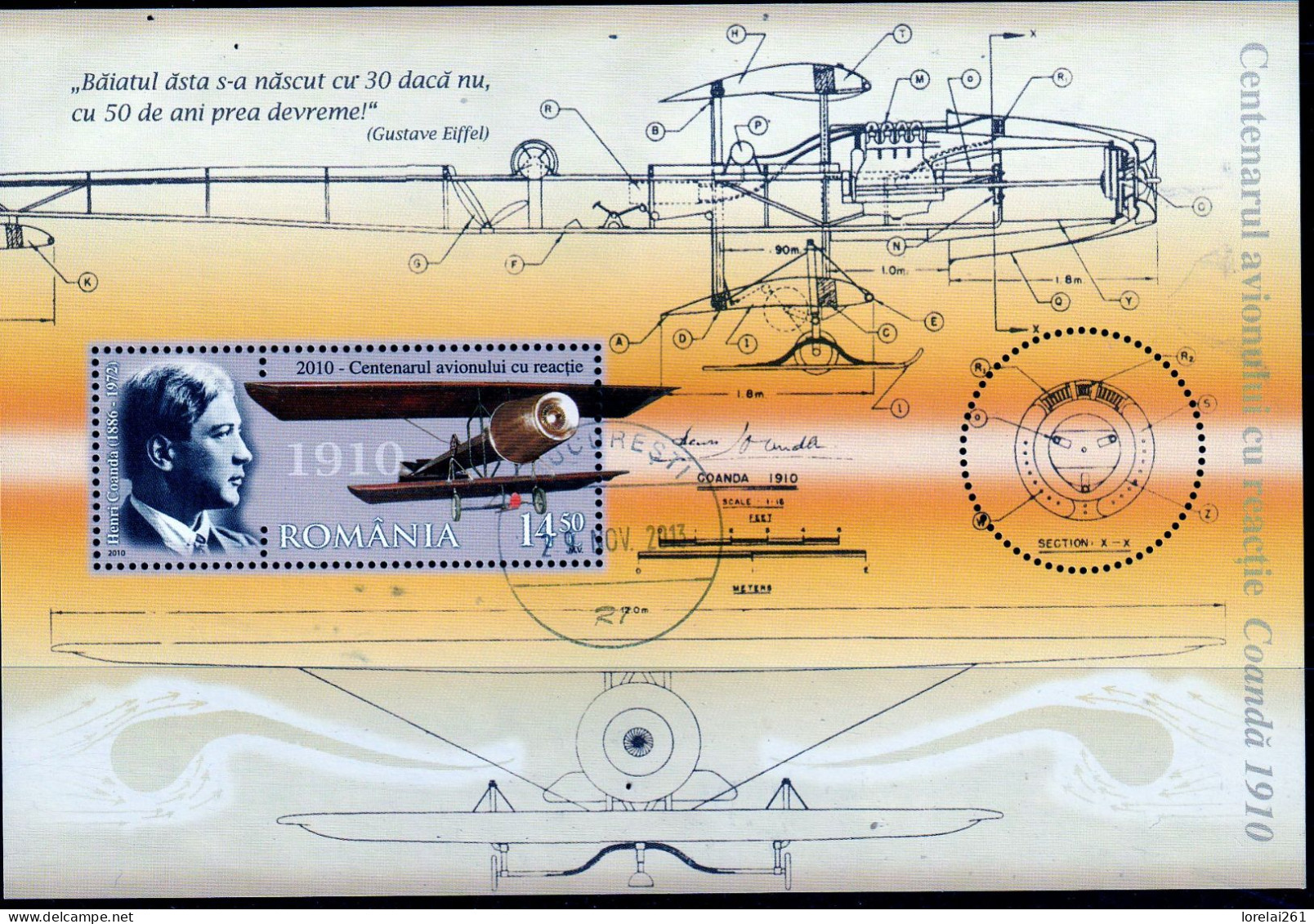 2010 - Le Centenaire De L'avion à Réaction Mi No Block 481 - Used Stamps