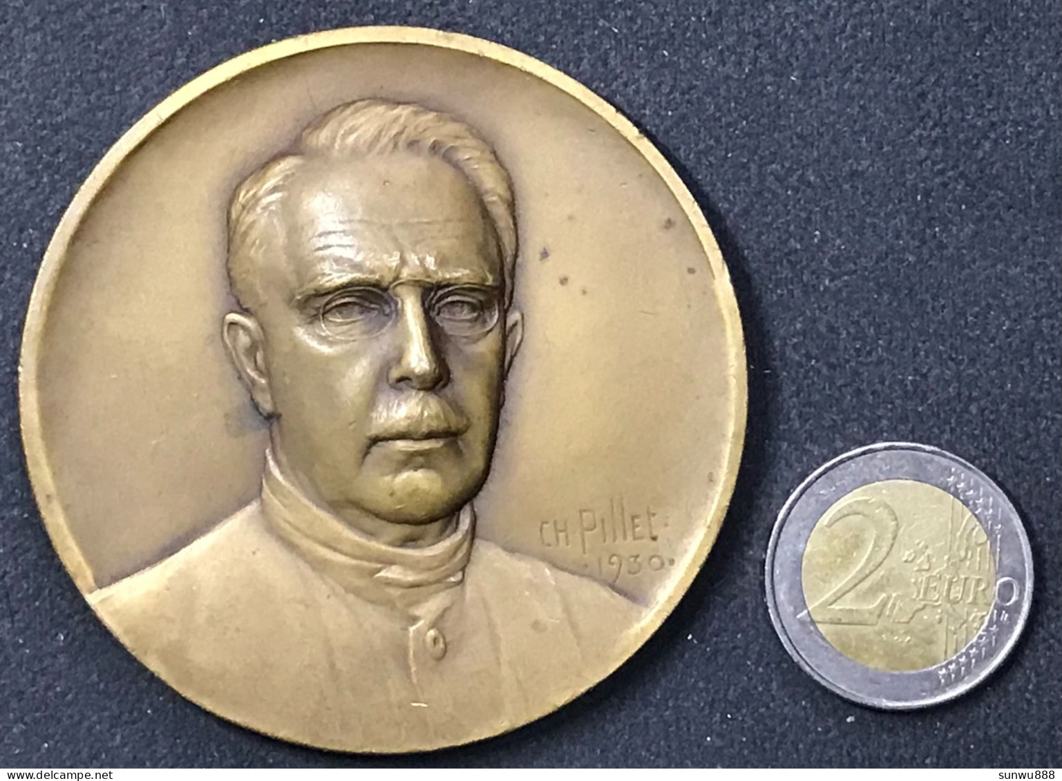 Très Belle Médaille France - Au Docteur Maurice Auvray - Laënnec 1930 Ch Pillet - Professionnels / De Société