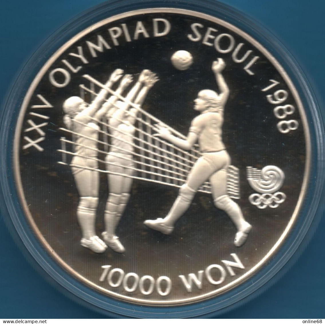 KOREA SOUTH 5000 + 10000 WON 1987 XXIV OLYMPIAD SEOUL 1988 Argent 925‰ Silver EN COFFRET BE PROOF Volleyball Stade Olymp - Corée Du Sud