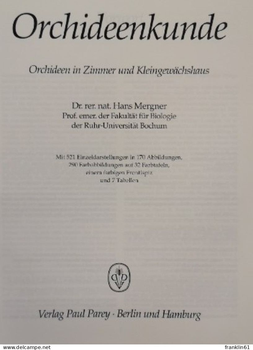 Orchideenkunde. Orchideen In Zimmer Und Kleingewächshaus. - Glossaries