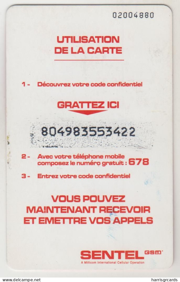 SENEGAL - Sentel Mobile Refill , Hello Red Card, 5,000 CFA, Used - Sénégal