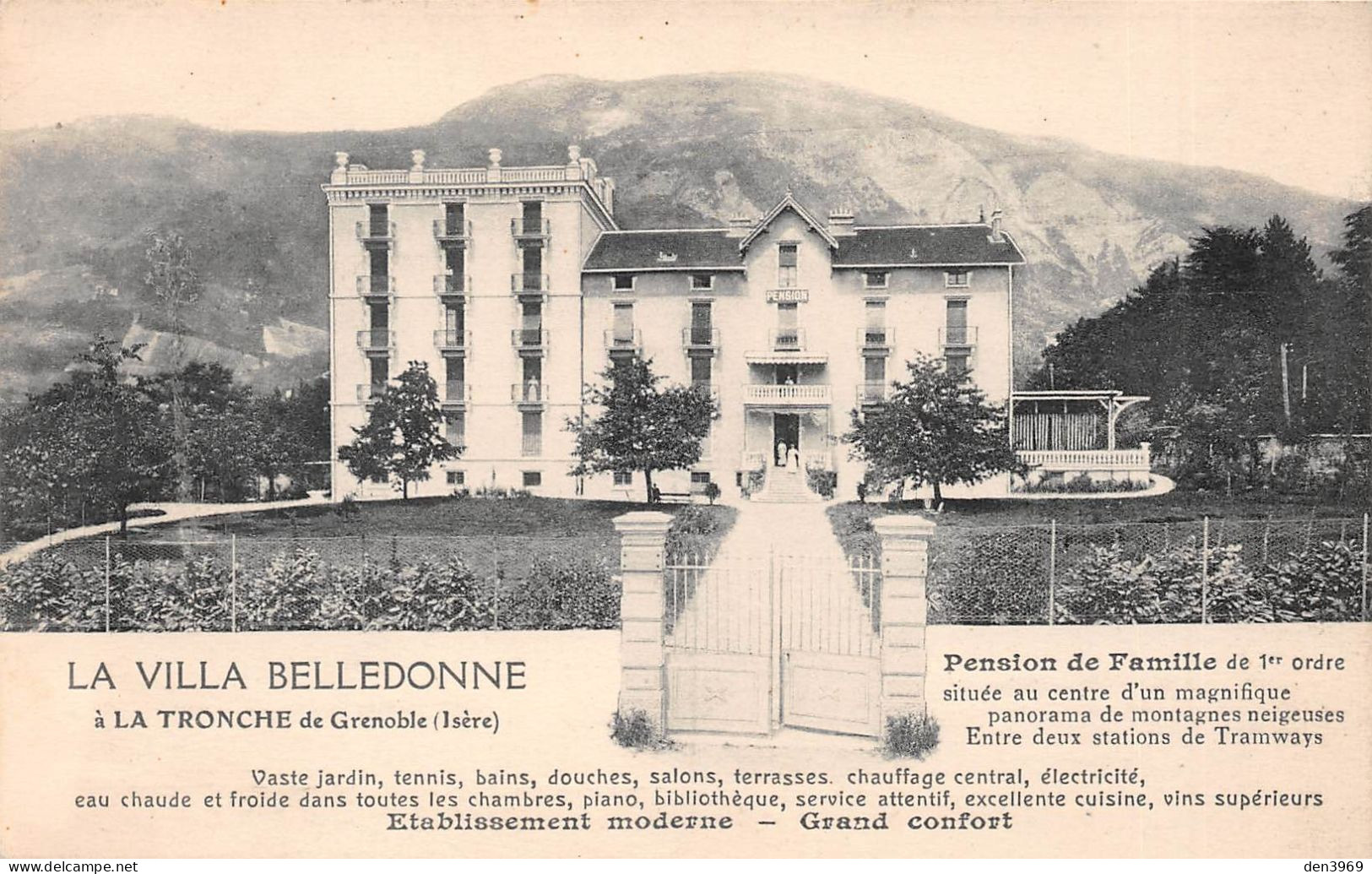 La TRONCHE (Isère) - Villa Belledonne - Ecrit 1915 (2 Scans) Depuis La Villa - La Tronche