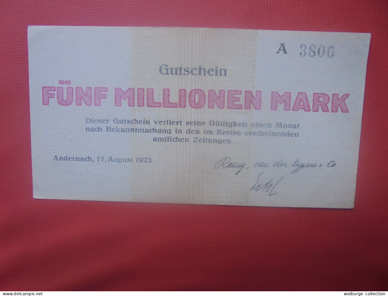 ANDERNACH 5 MILLION 1923 - Verzamelingen