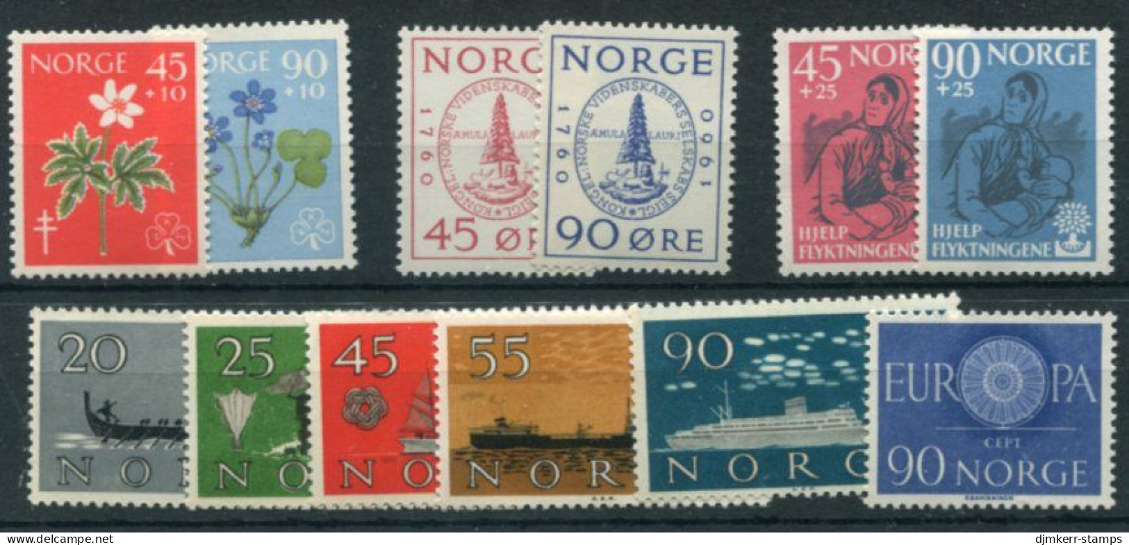 NORWAY 1960 Complete Commemorative Issues MNH / **.  Michel 438-49 - Ganze Jahrgänge