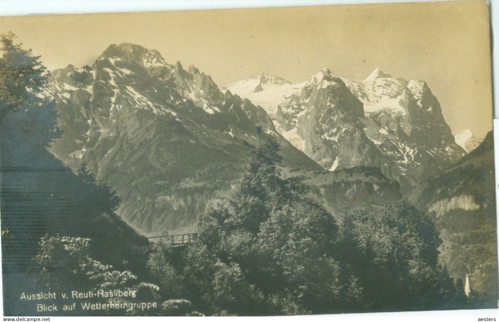 Reuti-Hasliberg 1923; Blick Auf Wetterhorngruppe - Gelaufen. (E. Goetz - Luzern) - Hasliberg