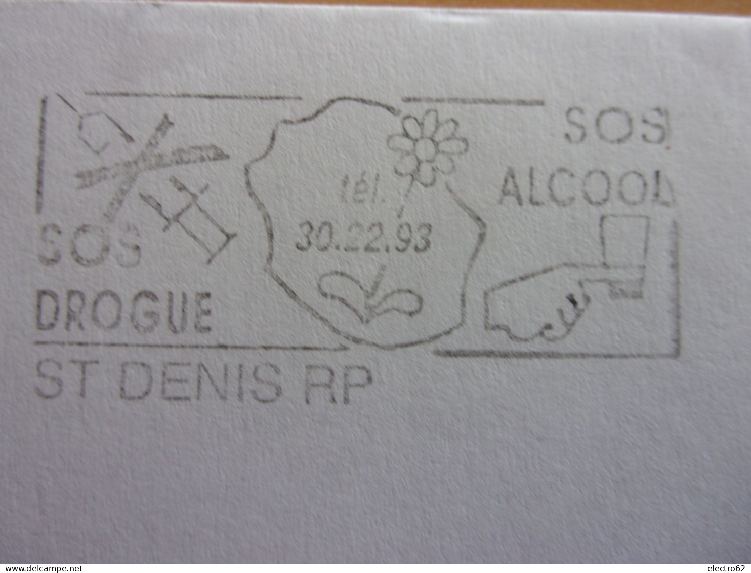 St Denis RP Réunion SOS Drogue Alcool Marianne Du Bicentenaire Seringue Fleur - Droga