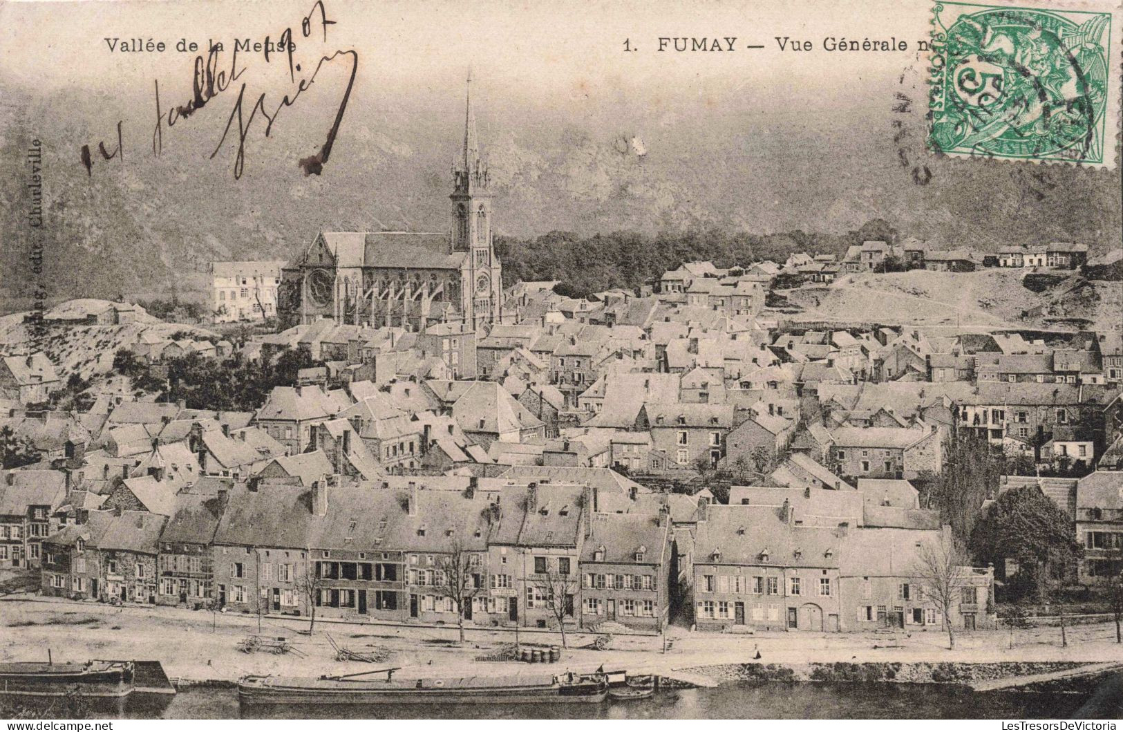 FRANCE - ARDENNES - FUMAY - Vue Générale - Vallée De Meuse - Carte Postale Ancienne - Charleville