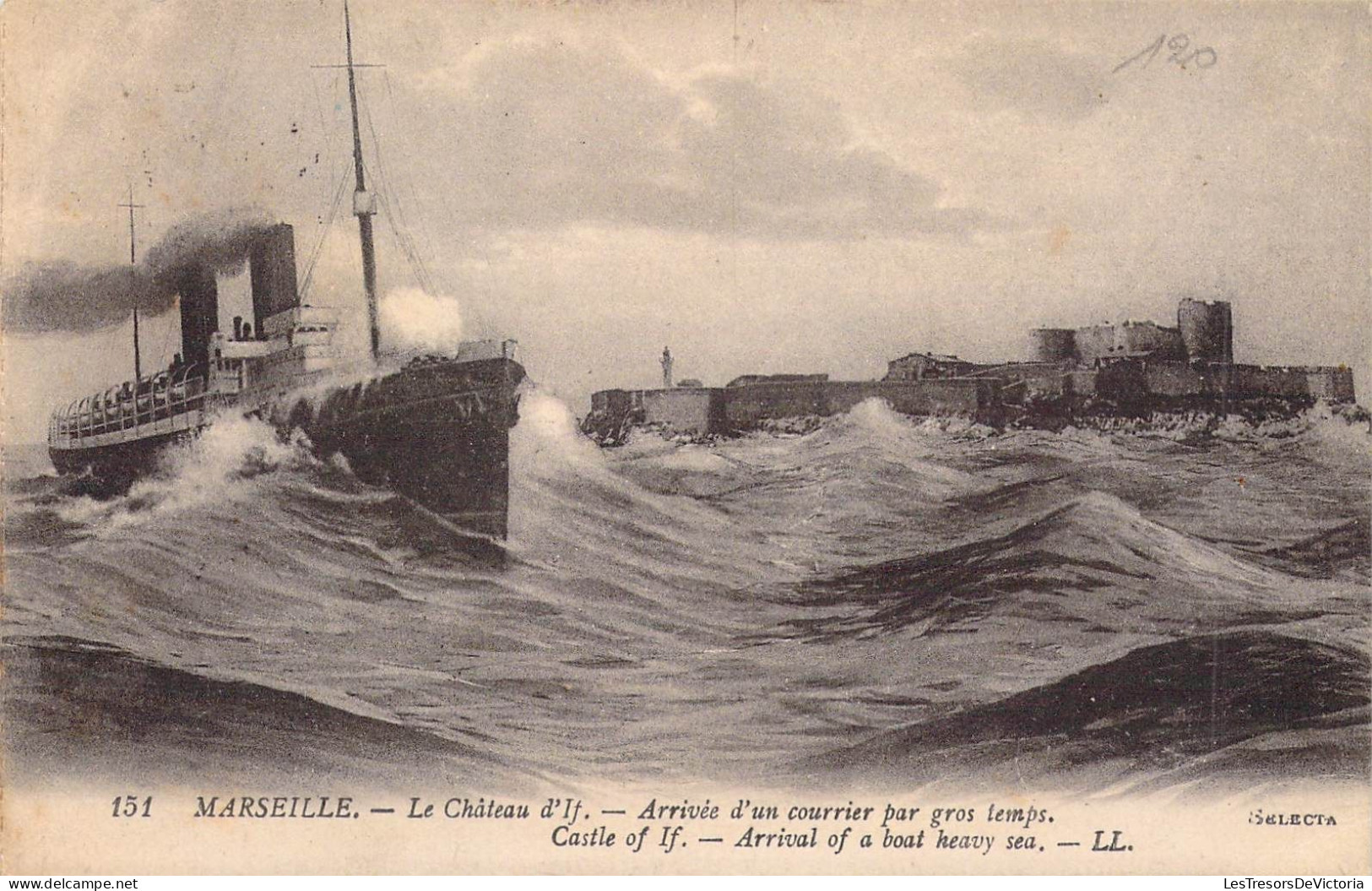 FRANCE - 13 - MARSEILLE - Le Château D'If - Arrivée D'un Courrier Par Gros Temps - LL - Carte Postale Ancienne - Castello Di If, Isole ...