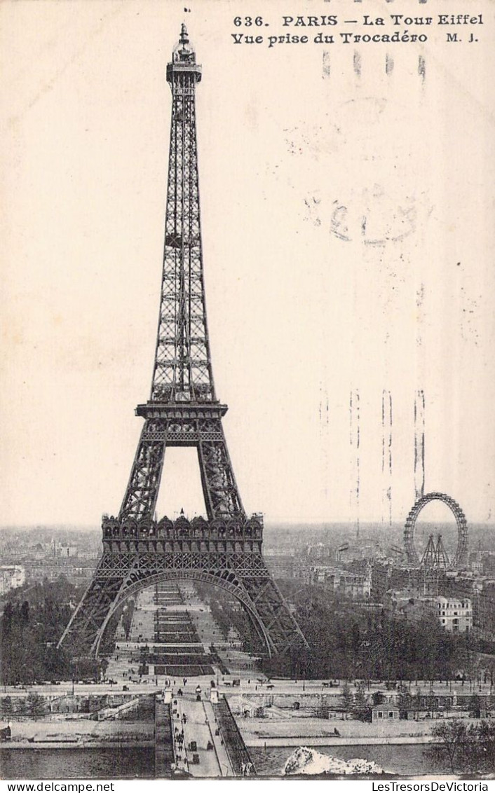 FRANCE - 75 - PARIS - Tour Eiffel - Vu Prise Du Trocadéro - Carte Postale Ancienne - Eiffeltoren