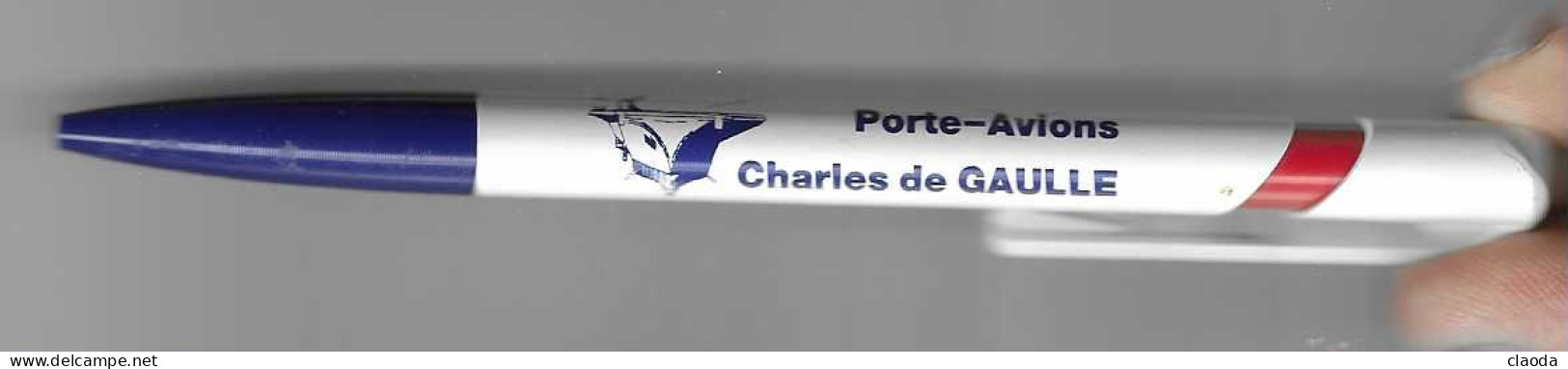 1 S - STYLO A BILLE - Marine Nationale - PORTE-AVIONS CHARLES DE GAULLE (Jour Du Lancement 7 Mai 1994 - Penne