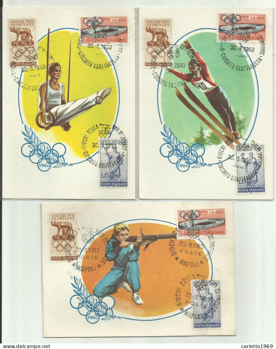 10 CARTOLINE OLIMPIADE ROMA 1960 VARIE DISCIPLINE CON ANNULLO SPECIALE CASTELGANDOLFO - FG - Jeux Olympiques