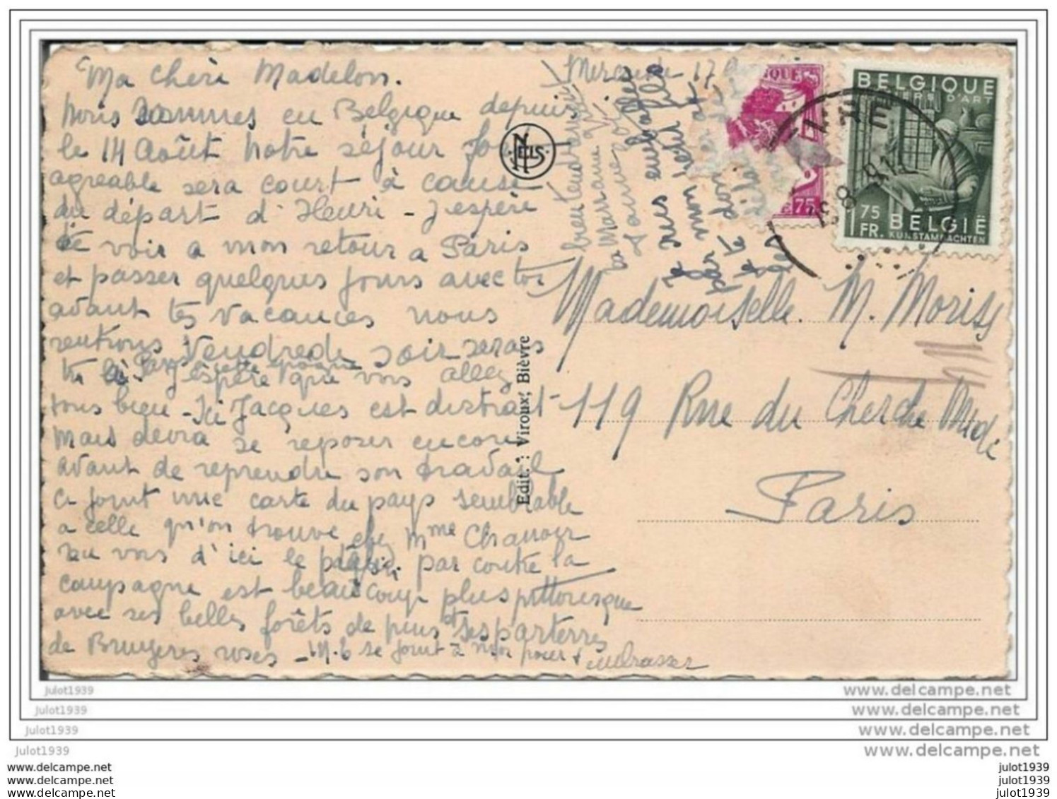 BIEVRE ..--      Panorama . Vers PARIS ( Melle Madelon MORRIS ) . Voir Verso . - Bievre