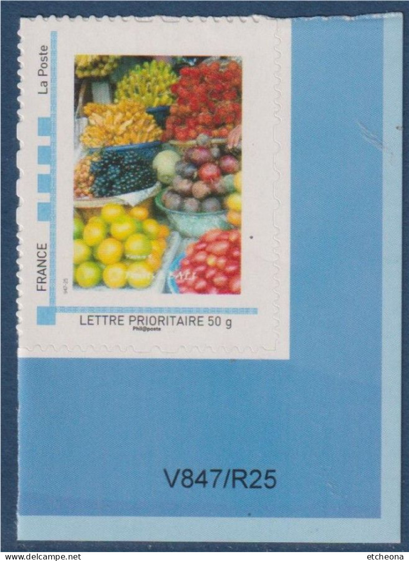 MonTimbraMoi, France -50g Vertical, Série Nature, Fruits à Bali, Type Etoile, 847-25 - Unused Stamps