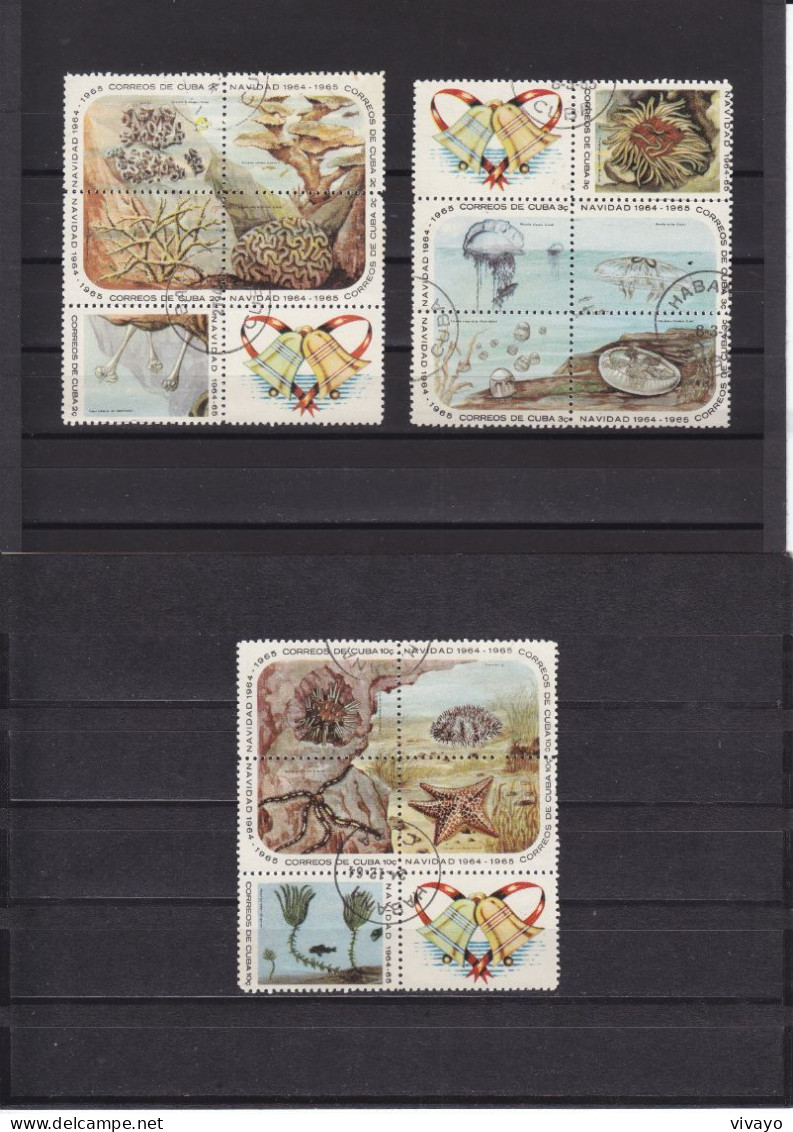 CUBA - O / FINE CANCELLED - 1964 - XMAS - SEA LIFE - Yv. 790/804, Mi. 973/87 - Used Stamps