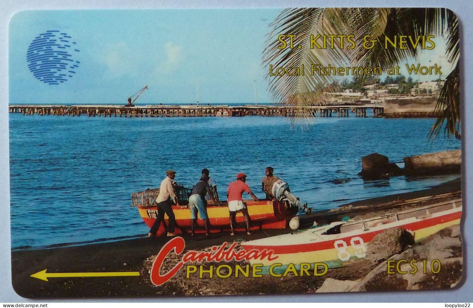 ST KITTS & NEVIS - GPT - Fishermen At Work - 6CSKA - $10 - VF Used - St. Kitts & Nevis